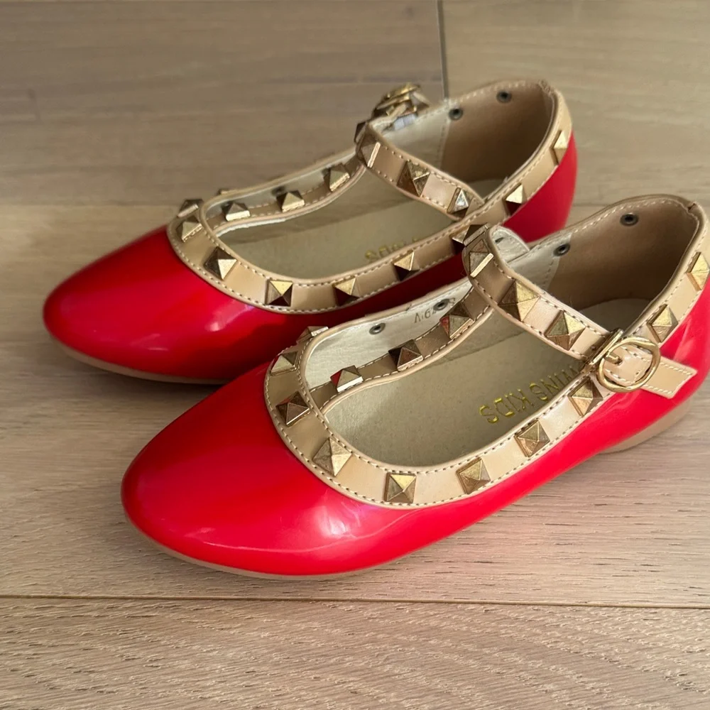 Rockstar Stud Red Patent Leather Toddler Shoes - NEW!